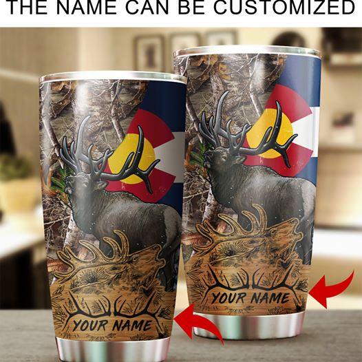 Custom Hunting Camo Stainless Steel Travel Mug with Handle