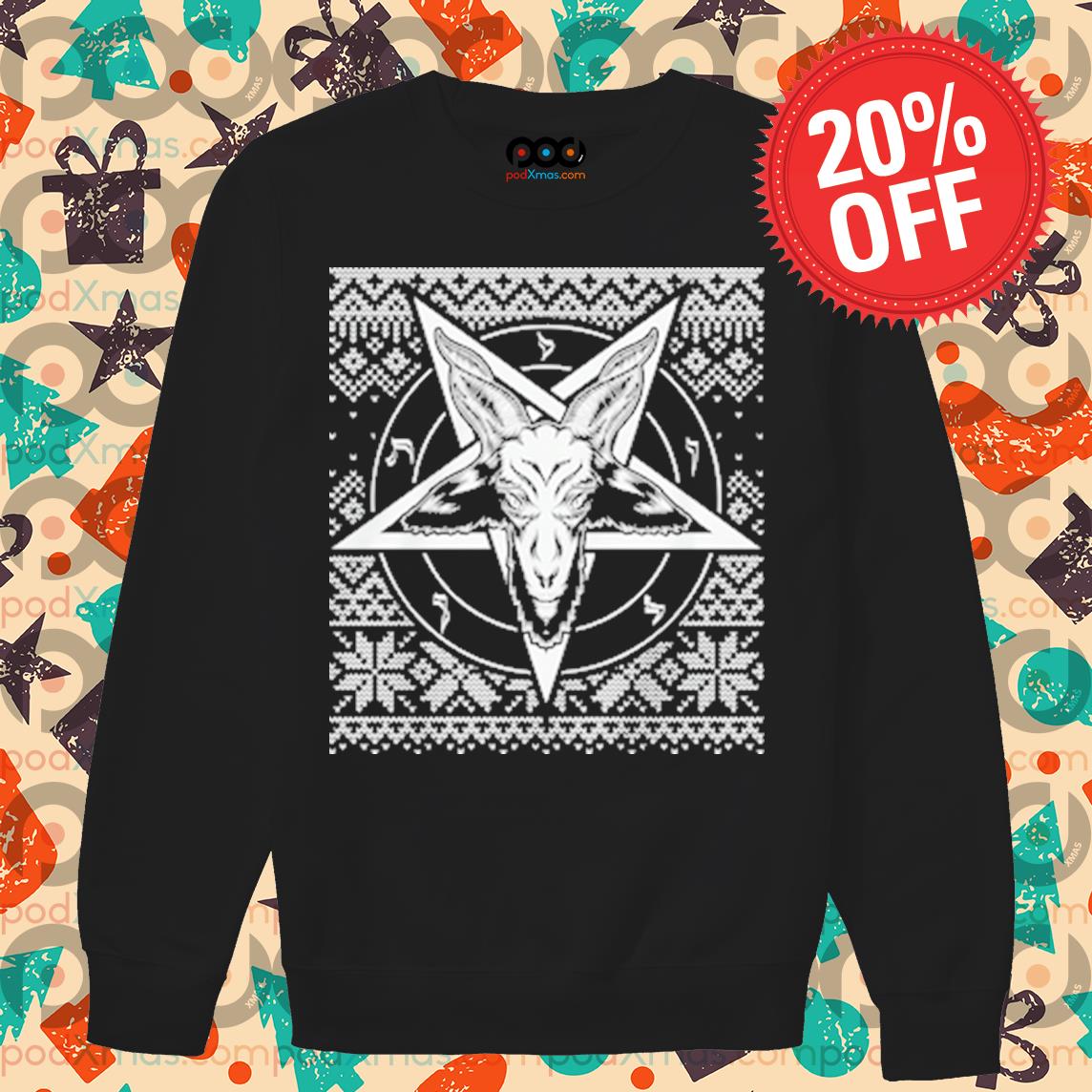 Christmas hot sale sweater baphomet