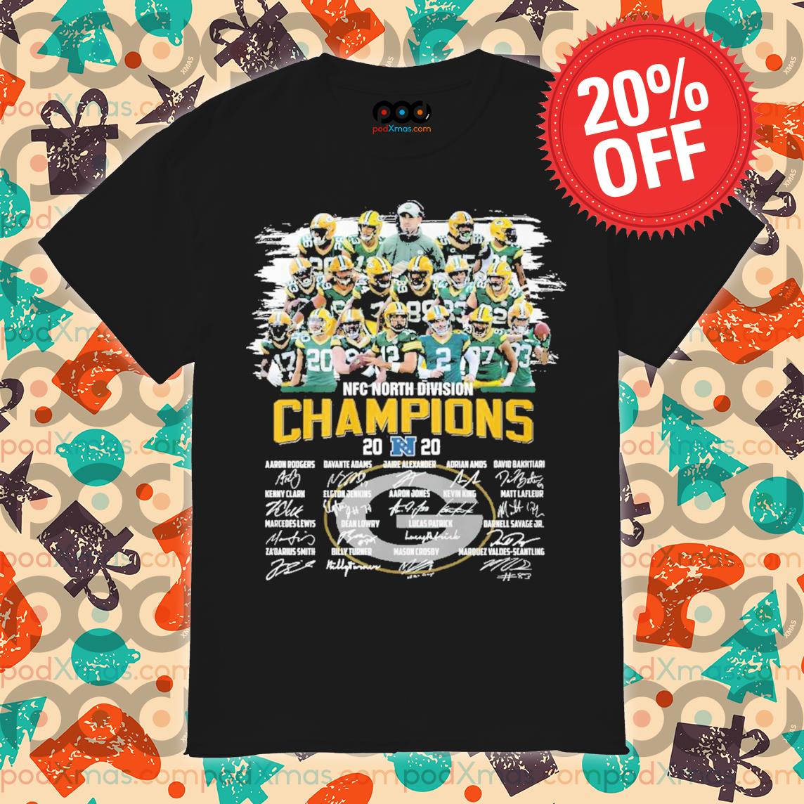 Green Bay Packers 2020 NFC North Division Champions t-shirt Size Medium